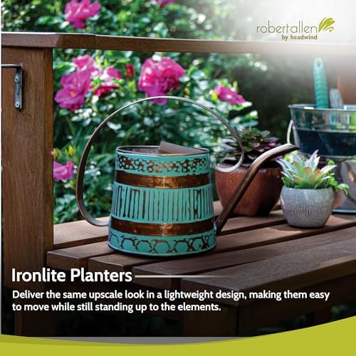 Headwind Gilford Vintage Watering Can, Small Watering Can for Indoor Plants with Long Spout, 0.5 Gallon Decorative Metal Plant Watering Can, Copper Patina Antique Style - Image 4