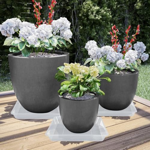 LWALRS Square Plant Saucer 14 Inch 5 Pack, Sturdy Clear Plastic Flower Plant Pot Saucer, Square Planters for Indoors and Outdoors Plants, Garden Plant Saucers for Pots Plant Trays. - Image 5