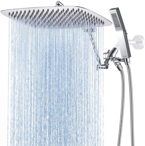 G-Promise All Metal 16 Inches Rainfall Shower Head with Handheld Combo by G-Promise