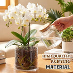 7 Inch Clear Acrylic Orchid Planter Pot with 360° Round Holes & Tray - Image 6