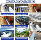 2/3/4/6/8/10/12 Inch Diameter Soft Infiltration French Drain Pipe Non Woven Fabric Flexible Drainage Pipes for Outside Yard/Road Shoulder Corrugated Drain Hose,L 21m(68.9ft),8in - Image 7