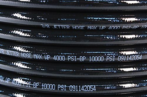 Schieffer 3/8in. x 200ft. 4000 PSI Thermoplastic Sewer Jetter Hose & 8.0 Orifice Button Nose and 8.5 Orifice Rotating Nozzles - Image 4