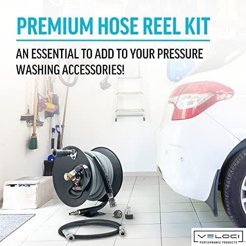 MTM Hydro Reel Kit with Pressure Washer Hose, 50 ft, 3/8 in, Gray - Image 5