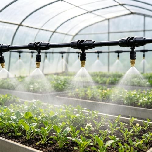 Efficient Greenhouse Irrigation Misting Hose System with Detachable Sprinkler Kit for Optimal Plant Growth, Watering & Humidity Control - Perfect for Gardeners! by Unknown