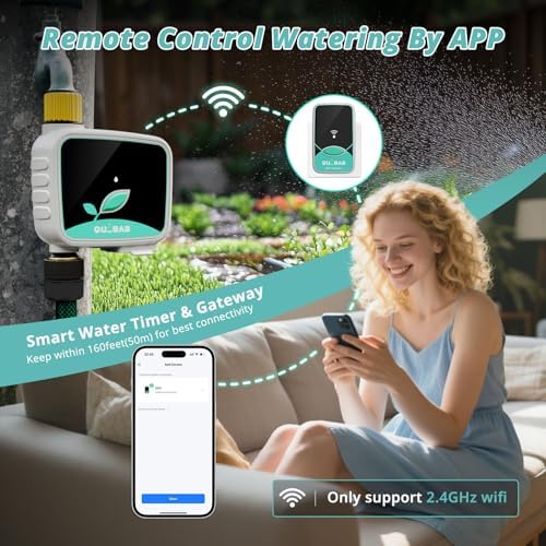 QUOBAS WiFi Water Timer for Garden Hose, 1 Zone Brass Smart Sprinkler Timer - Image 2