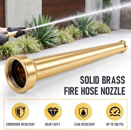 Shimeyao 1-1/2" NPSH/NPT Brass Hose Nozzle, 10" Length, 1/2" Orifice - Image 6