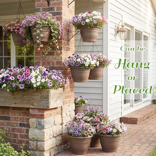 20 Pack Hanging Planter Basket 10 Inch with Drainage Tray - Image 4