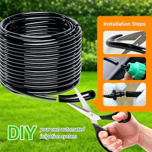 BORDSTRACT 3/8" PE Drip Irrigation Tubing, 9/12mm 164ft(50m) Distribution Hose for Garden Watering, Flexible Irrigation Line for Greenhouse Orchard Lawn Raised Bed - Image 5