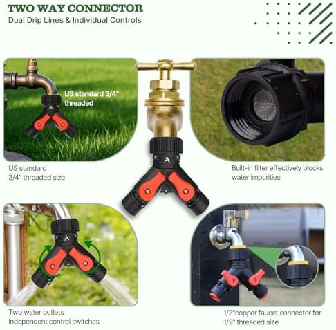 Anleolife 100FT Drip Irrigation Kit, All-in-One Quick-Connect System - Image 4