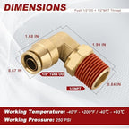 90° Swivel Male Elbow, 1/2" Tube x 1/2" NPT, DOT Approved 5PCS - Image 5
