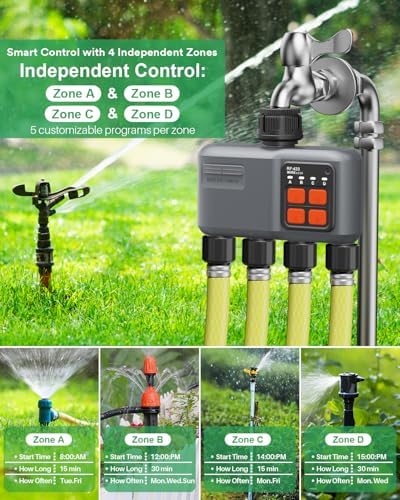 WiFi Sprinkler Timer 4 Zone, WiFi Smart Water Timer for Garden Hose - Image 5