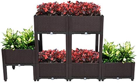 Raised Garden Beds, Planter Box, Self-Watering Plastic Planter for Indoor Outdoor Vegetables, Fruits, Potato, Flowers (6 Pcs) - Image 6