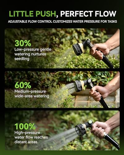 RAINPOINT Hose Sprayer Nozzle Heavy Duty - 2 Pack 8 Spray Patterns Garden Hose Nozzle with Adjustable Flow Control for Watering Plants, Washing Cars,Washing Pets, Thumb Control (2 Packs, Black) - Image 4