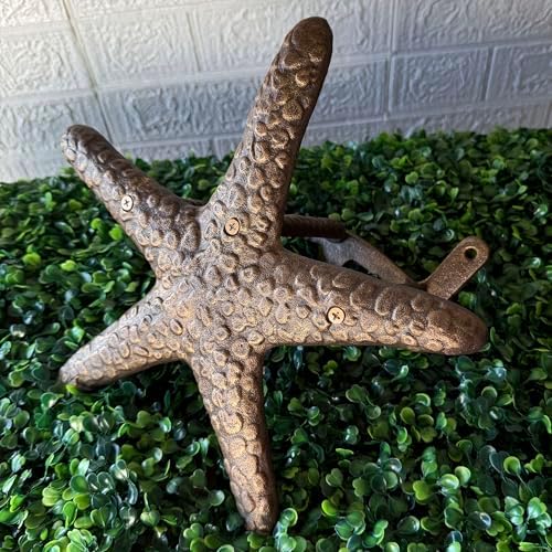 Zeckos Garden Hose Holder Starfish Bronze 12 Inch Cast Iron - Image 4