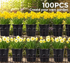 GroTheory 100 Pack 1 Gallon Nursery Pots, 6.7 Inch Plastic Pots for Plants - Image 2