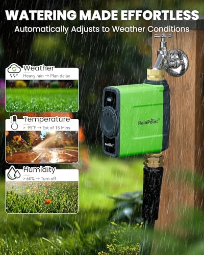RAINPOINT WiFi Water Timer for Garden Hose, WiFi Sprinkler Controller, Smart Hose Timer Valve, Automatic Drip Irrigation System/Rain Delay for Garden/Lawn/Yard (Brass Inlet & Outlet, No Gateway) - Image 6