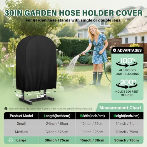 Double sided garden hose bracket cover, suitable for double-sided hose reel brackets that can accommodate 150 feet of hoses - waterproof, UV resistant, extending the service life of water pipes - Image 3