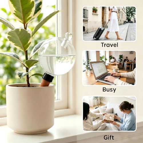 8 Pack EX-Large Plant Watering Globes with Cover 26oz Top Fill Plastic Water Bulbs Self Watering Planter Inser, Slow Release Terracott, Plant Watering Devices for Plants - Image 5