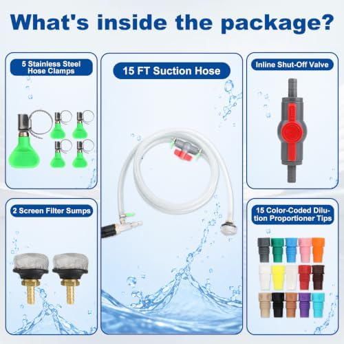 40 FT High-Reach Adjustable Pressure Washer Nozzle Kit - Downstream Injector w/ 1/4" Quick Connect, 4-4.5 GPM / 2500-4000 PSI, 15 FT Hose for Siding, Driveways & More - Image 6