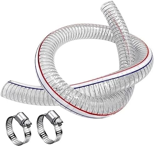 1 1/2" ID x 1 3/4" OD Heavy-Duty Steel Wire Vacuum Suction Hose, PVC High Pressure UV Chemical Resistant Thick Flexible Vinyl Tubing, Bilge Pump Hose, 32.8FT by PEISONGFEI