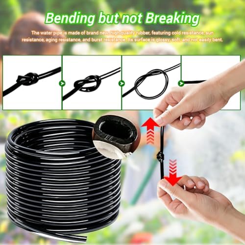 BORDSTRACT 3/8" PE Drip Irrigation Tubing, 9/12mm 65ft(20m) Distribution Hose for Garden Watering, Flexible Irrigation Line for Greenhouse Orchard Lawn Raised Bed - Image 3