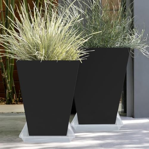 LWALRS Square Plant Saucer 14 Inch 5 Pack, Sturdy Clear Plastic Flower Plant Pot Saucer, Square Planters for Indoors and Outdoors Plants, Garden Plant Saucers for Pots Plant Trays. - Image 4