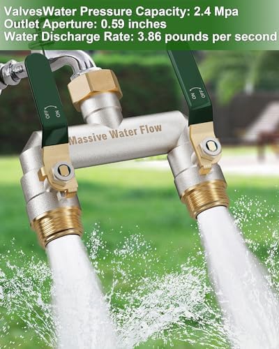 Hose Splitter 2 Way Heavy Duty, Brass Garden Hose Splitter - Image 5