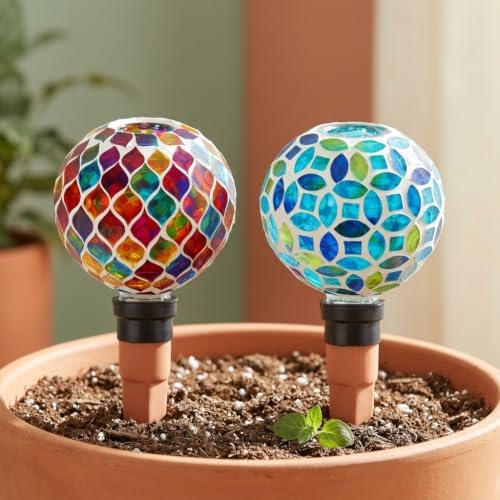 LIFKOME Self Watering Globes 2 Pack Glass Reservoirs with Terracotta Spikes - Image 3