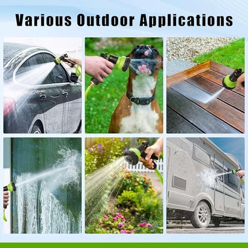 AUTOMAN Recoil Garden Water Hose 50 ft, EVA Curly Water Hose with Brass Connectors, Garden Hose Coil,Includes 7-Pattern Function Sprayer,Retractable,Corrosion Resistant Garden Coil Hose.Green - Image 7