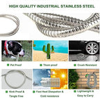Metal Garden Hose 25 FT,Heavy Duty Garden Hose with 3/4'' Sprayer Nozzle - Leak Proof, Kink Free, Anti-rust, 5/8'' Diameter Stainless Hose, Ultra Lightweight & Durable and Easy Storage - Image 2