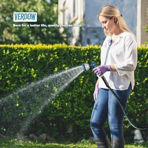 Garden Hose Water Hose – 100ft Lightweight Flexible Outdoor Hose, Kink-Free, Weather Resistant, 3/4” Metal Fittings, 10-Function Spray Nozzle for Yard Car Wash - Image 7