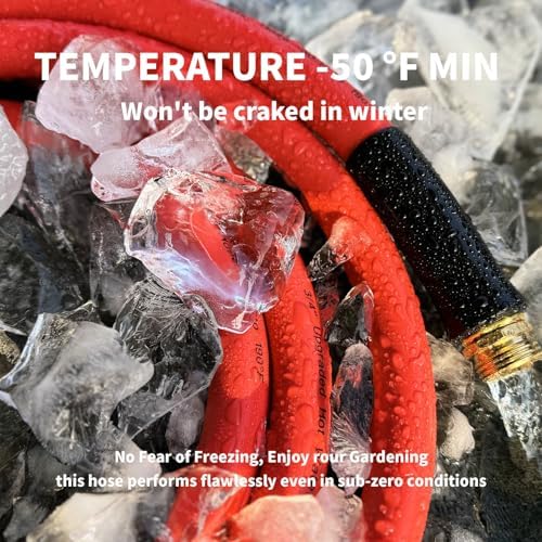 Garden Hose 15ft x 3/4” Hot/Cold Water Hose, -50°F to 190°F, Red - Image 6