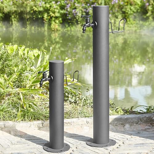 Outdoor Water Column Faucet with Hose Holder & Spray Gun, 304 Stainless Steel Anti-Freeze Garden Water Hydrant, Side/Bottom Inlet Spigot Stand for Garden Irrigation, Car Washing, Patio Cleaning - Image 3