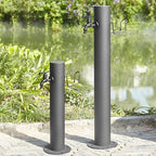 Outdoor Water Column with Faucet and Spray Gun, Anti-Freeze Spigot with Hose Holder, Side/Bottom Inlet for Garden Irrigation and Car Washing - Image 2