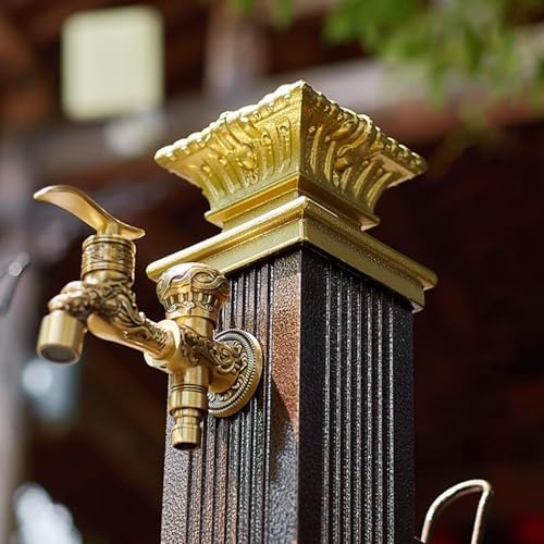 Aluminum Alloy Outdoor Faucet, Vertical Garden Water Column, Freestanding Garden Hose Holder for Irrigation, Car Washing, Watering Flowers(74cm/29.1in) - Image 5
