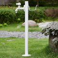 Outdoor 304 Stainless Steel Cylindrical Vertical Garden Water Column, Decorative Yard Hydrant Water Feature Fountain, Freestanding Garden Hose Holder with Full Copper Faucet,for Irrigation and Water by Unknown