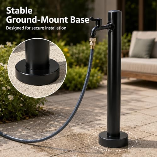 Stainless Steel Garden Water Column Faucet Post, Freestanding Hose Stand - Image 5