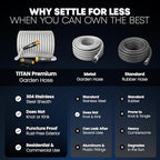 TITAN Garden Hose 50FT - 304 Stainless Steel Metal Water Hose, Flexible, Kink-Free, Lightweight, Durable, Crush Resistant Fittings, Easy to Coil, 500 PSI - Image 3