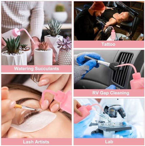PATIKIL 250ml 8oz Succulent Eyelash Tattoo Wash Bottle, 30 Pcs Plastic Watering Squeeze Bottle Rinse Bottle for Plant Eyelash Extensions Irrigation Lab Gap Cleaning, Black - Image 3
