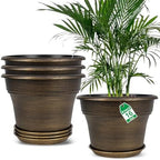 Fodetyff Planters-Plant-Pots-Indoor-Outdoor, 16 inch 4 Pack Gold by Fodetyff