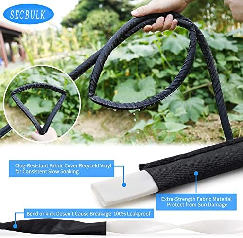 Secbulk 2026 Flat Soaker Hose 50 ft with Stakes for Garden, 50ft Linkable Drip Hose Diy Garden Irrigation System Saving 80% Water, Dual-layer Leak-free Design Water Hose with Holes - Image 4