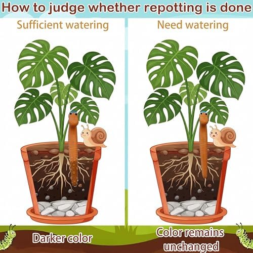 Set of 12 Cute Worms Plant Water Meter, Soil Moisture Indicator - Image 3