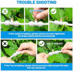 Riboud 110FT Mister for Outside Patio Misting Cooling System with 20 Brass Mist Nozzles+Water Filter+Y Connector, Leak-Resistant Misters for Backyard, Garden, Pool, Deck, Greenhouse - White - Image 5