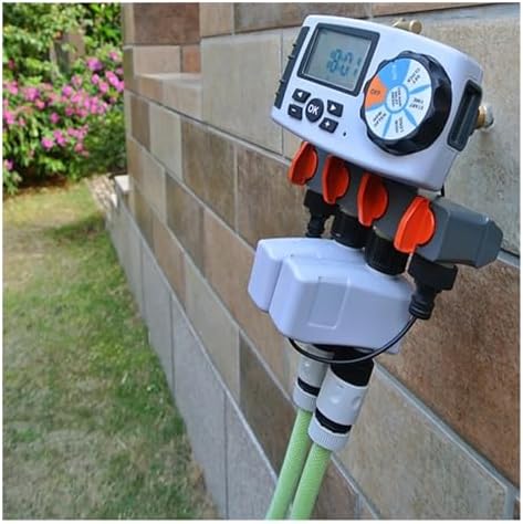 NURII Automatic 4-Zone Irrigation System Watering Timer, Garden Water Timer Controller System with 2 Solenoid Valve (Size : Green2) - Image 7