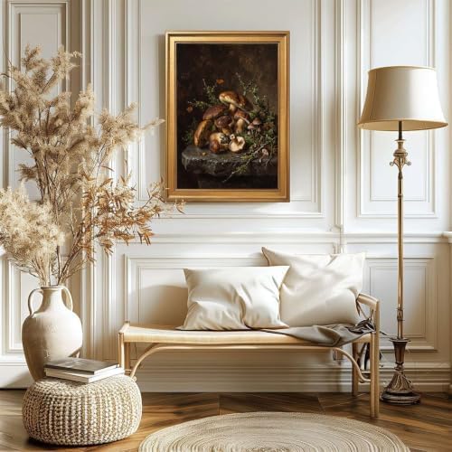 Gold Vintage Framed Mushroom Wall Art, Botanical Forest Still Life Print - Image 6
