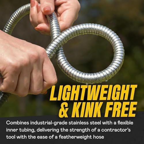 LIKOO Expandable Stainless Steel Flexible Heavy Duty Garden Water Hose - Image 6