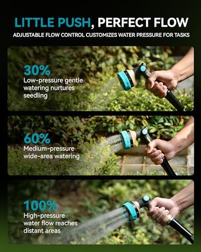 RAINPOINT Hose Sprayer Nozzle Heavy Duty - 2 Pack 8 Spray Patterns Garden Hose Nozzle with Adjustable Flow Control for Watering Plants, Washing Cars,Washing Pets, Thumb Control (2 Packs, Blue) - Image 4