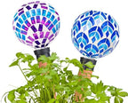 Decorative Mosaic Plant Watering Globes, 2 Pack Automatic Self Watering Spikes with Terracotta Stakes for Indoor Outdoor Garden Plants, Multi - Image 5