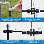 Drip Irrigation System 130FT with 10 Bendable Nozzles, 10 Misting Emitters, 10 8-Outlet Drip Emitters, 1/2 & 1/4 Inch Hoses – Garden Watering & Misting Kit for Yard, Lawn, Greenhouse - Image 7