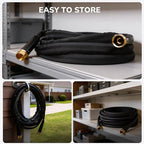 Lightweight Flat Garden Hose 50 FT, 3/4" GHT Flexible Water Hose, Kink Free & Durable 800D Fabric, Portable 50ft Garden Hose for Lawn, Yard, Car Wash - Image 6